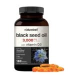 NatureBell Black Seed Oil 3000mg with Vitamin D3 2000IU – 180 Softgel