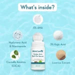 WishCare Underarm Roll On Serum - 5% AHA, 3% Kojic Acid, HA, Licorice - Underarm Lightening & Odour Control - Long Lasting Aqua Fragrance-50ml - Image 2